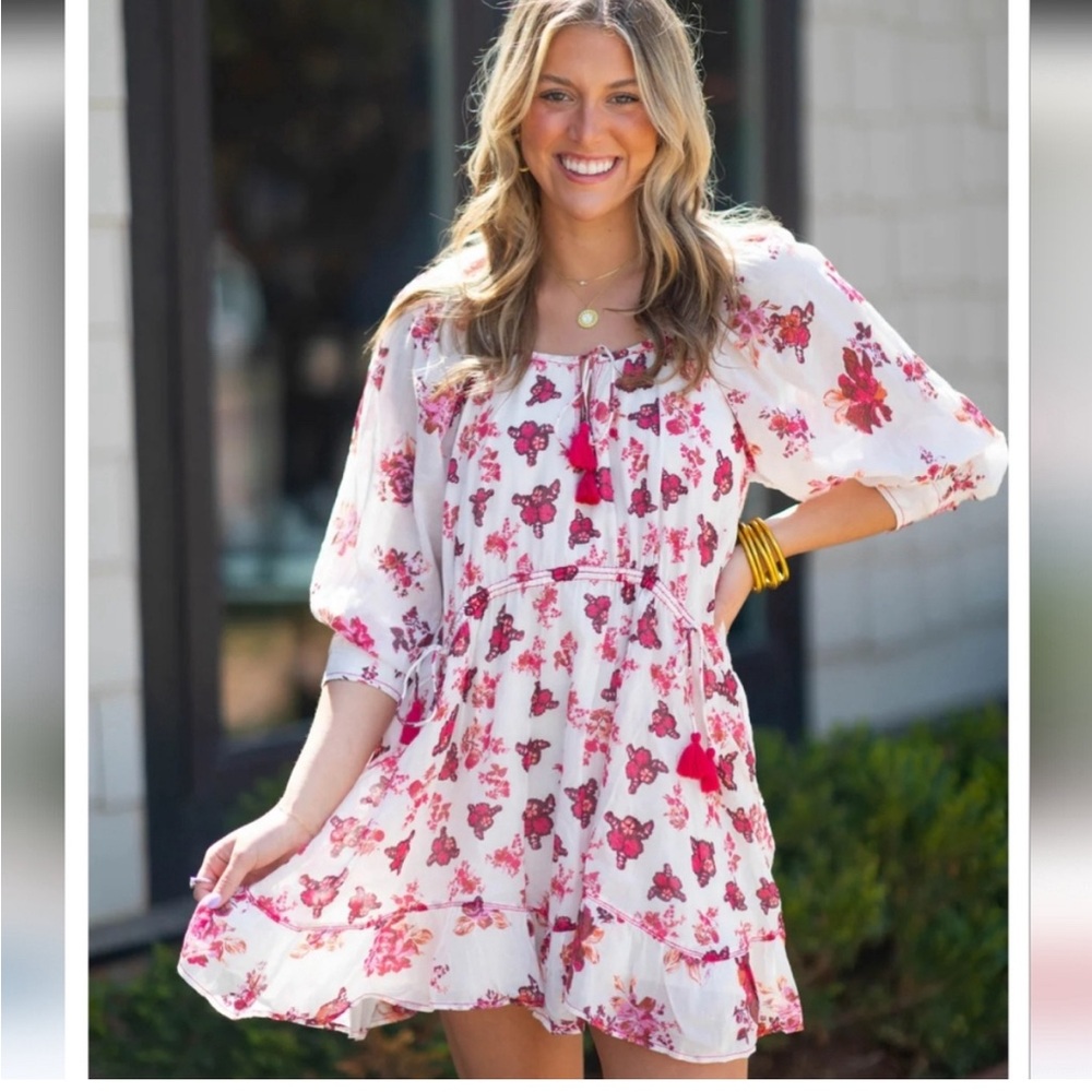 FREE PEOPLE Camella Mini Dress / Ivory Combo Small
